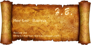 Herter Barna névjegykártya